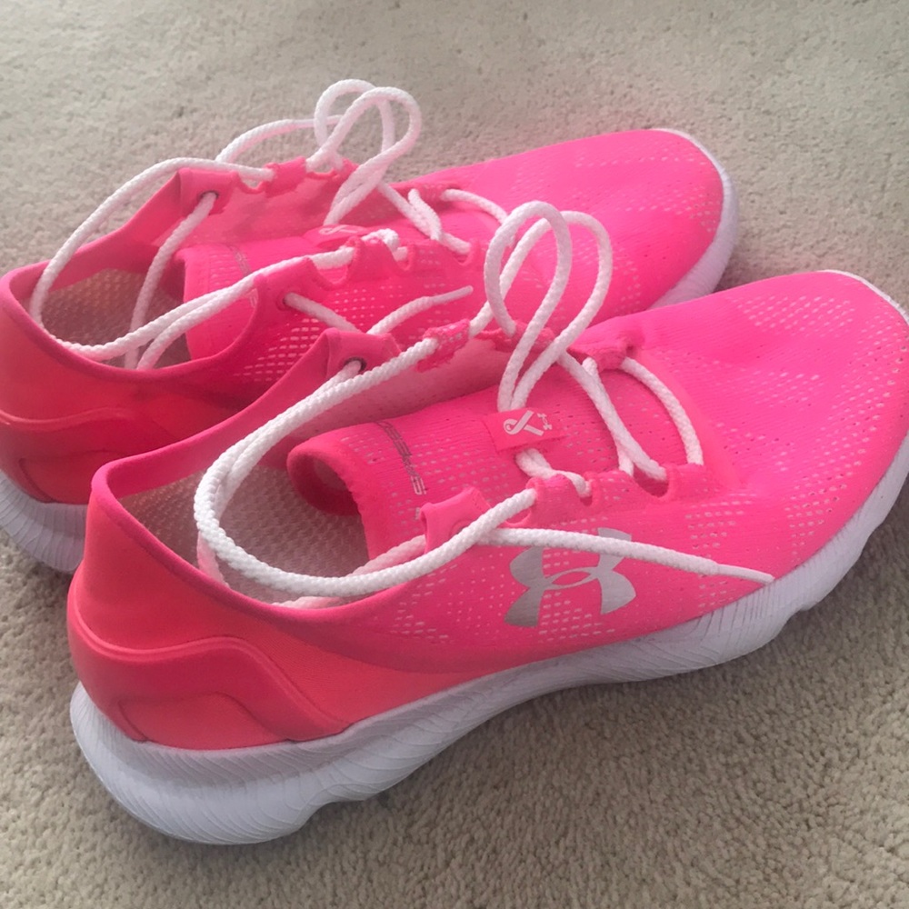 Under Armour - hot pink sneakers! Worn once!